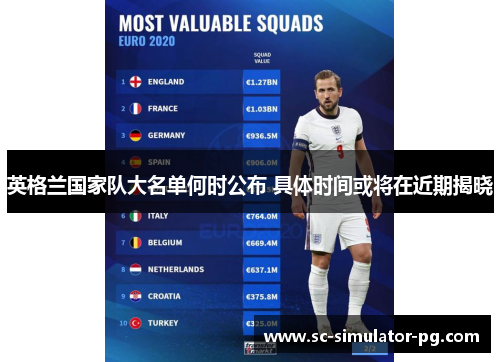 英格兰国家队大名单何时公布 具体时间或将在近期揭晓